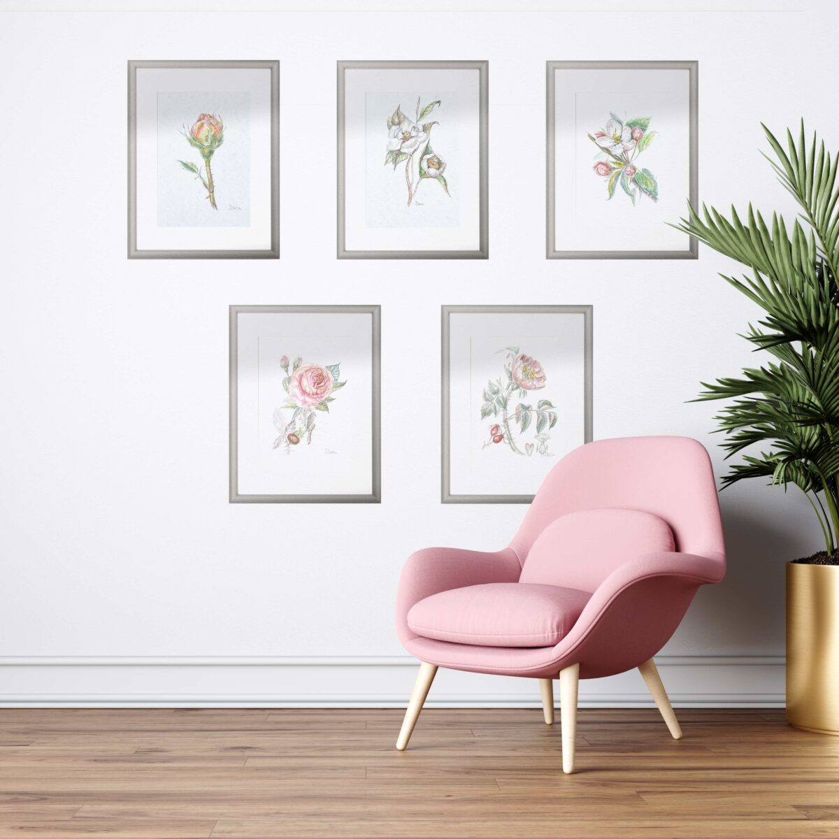 Flower collection watercolor